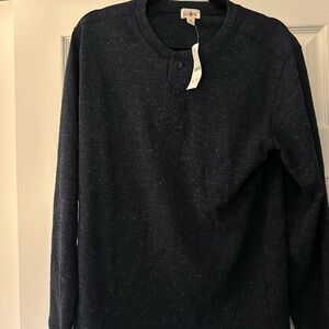 J. Crew Speckled Blue Henley Shirt
